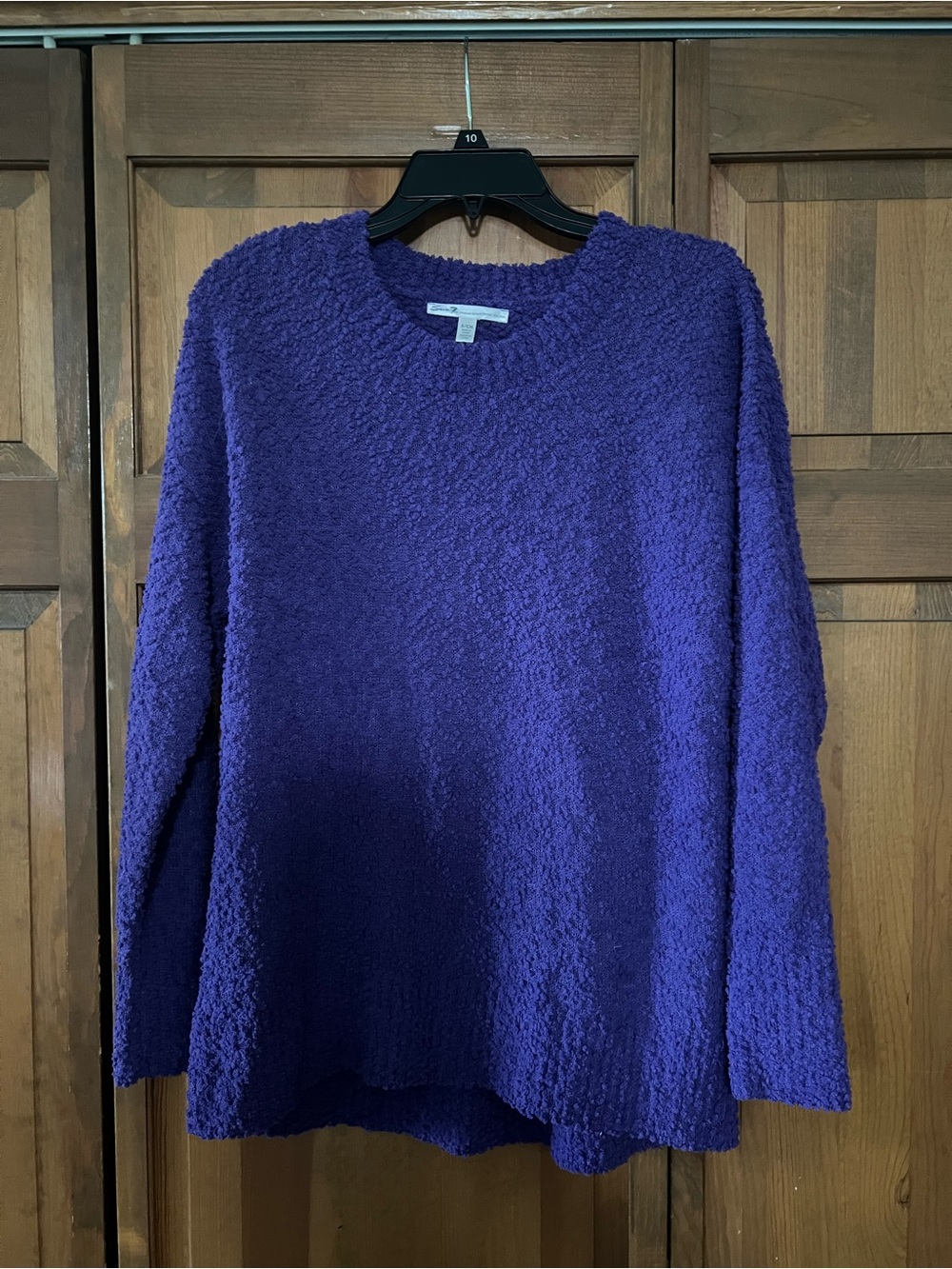 Seven7 Purple Bouclé Crew Neck Sweater